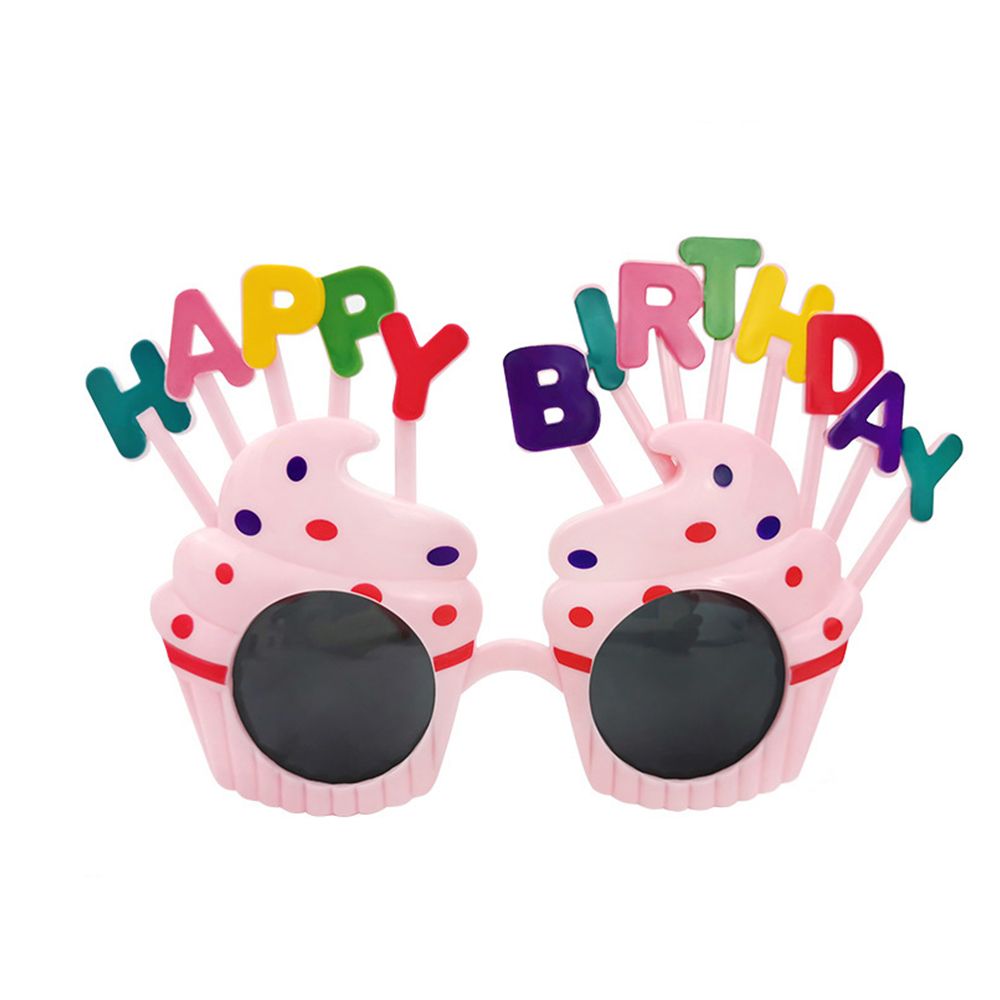 Funny Happy Birthday Glasses Cake Dollar Party Decoration Glasses for Adults Kids Newborn Photography Props: pink-Cake