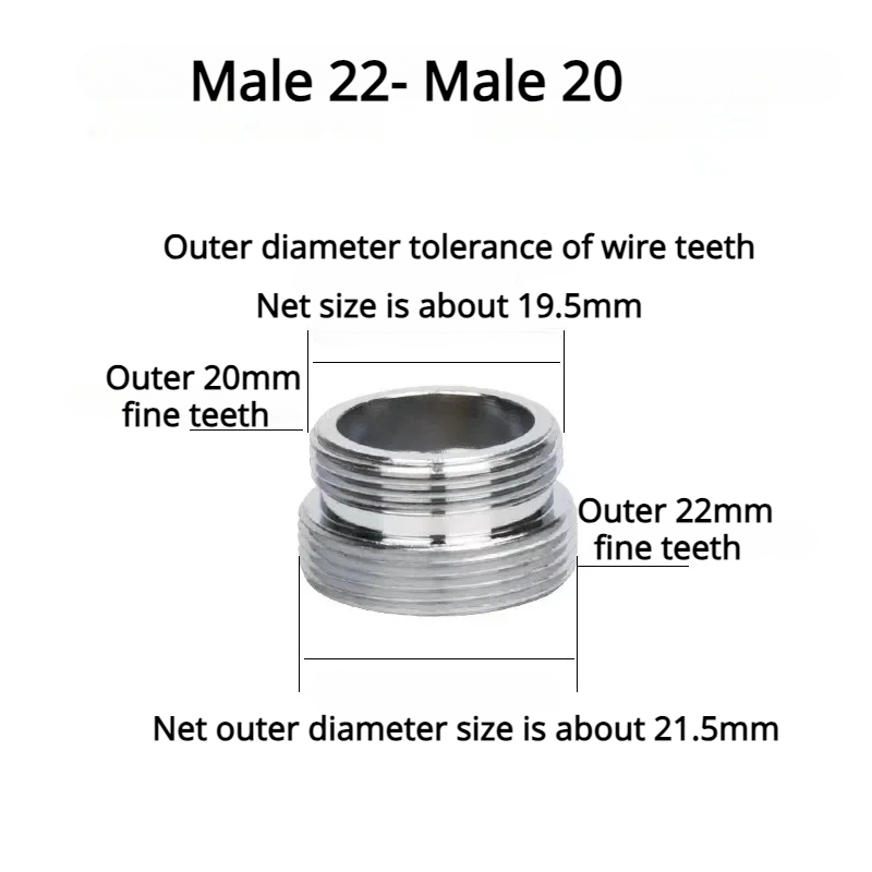 1 teile/los M22 zu M20 M18 M28 Gewinde Edelstahl Stecker Wasserhahn Gelenke Wasserfilter Zubehör Küche Wasserhahn Adapter: Black