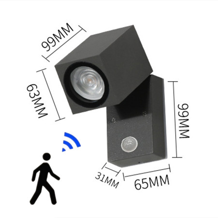 LED 5W Outdoor Wall Light GU10 Adjustable Folding Sconce Waterproof IP65 Outside Porch Lights Courtyard Garden Wall Lamp Fixture: Yellow / 0-5W