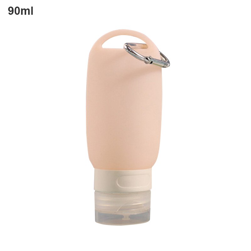 3 unids/set de botellas vacías, caja de almacenamiento de silicona de viaje, llavero, botella de champú, recipiente para Gel de ducha, portátil, duradero: 01