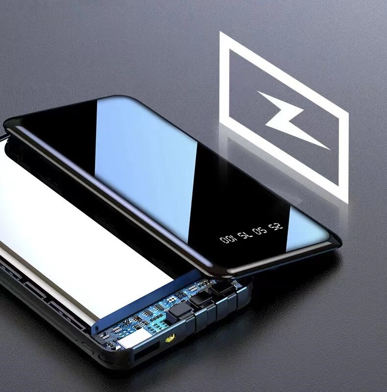 Mobile powerbank 50000 mah, vollbild , 3 usb-anschlüsse, tragbar, für notfälle im freien, schnellladefunktion, externer akku für samsung, xiaomi und iphone