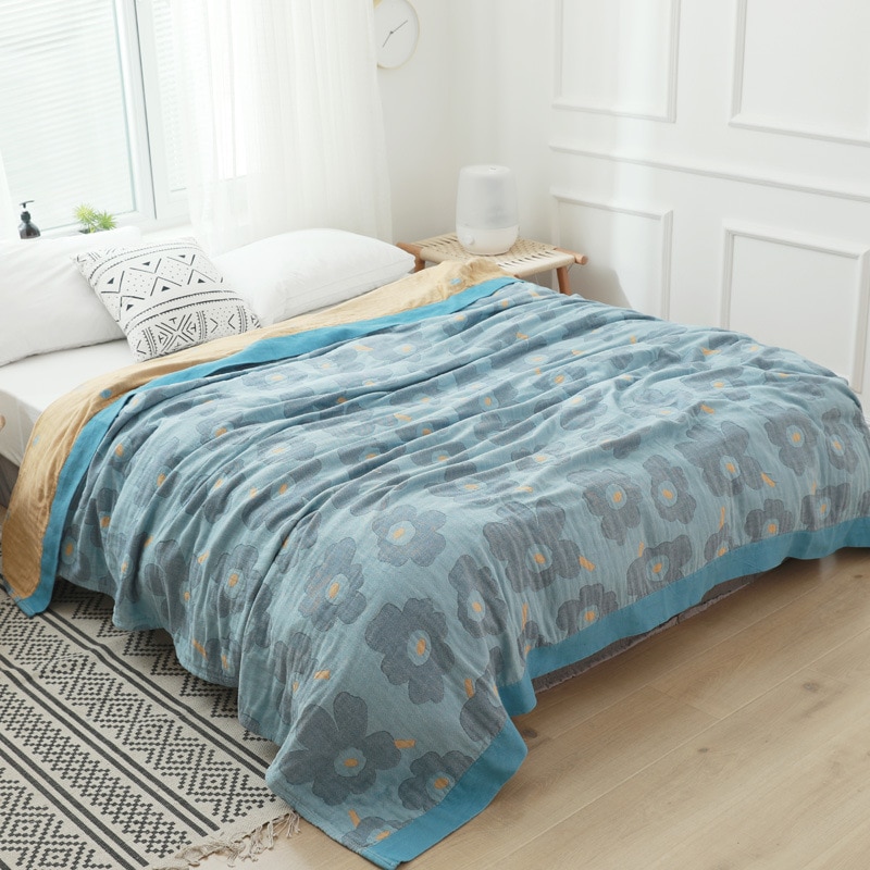 Sommer sovesal dække tæppe sengetæppe air condition tynde tæpper sofa seng picnic strand tæpper: Mørkeblå / 200 x 230cm