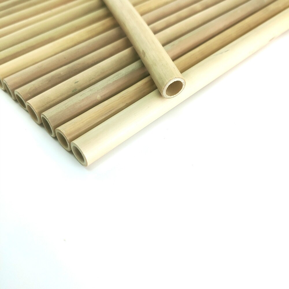 Large 8-12mm Bubble Tea Milkshake Straw Reusable Bamboo Straws Drinking Straws Set Bar Boba Straight Straw Tubes
