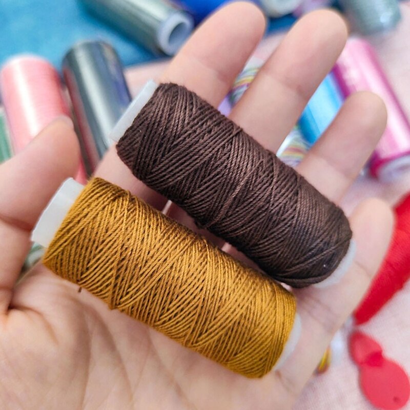 10/16/24 Colors 100% Polyester Yarn Sewing Thread Roll Machine Hand Embroidery 55 Yard Each Spool Durable For Home Sewing Kit