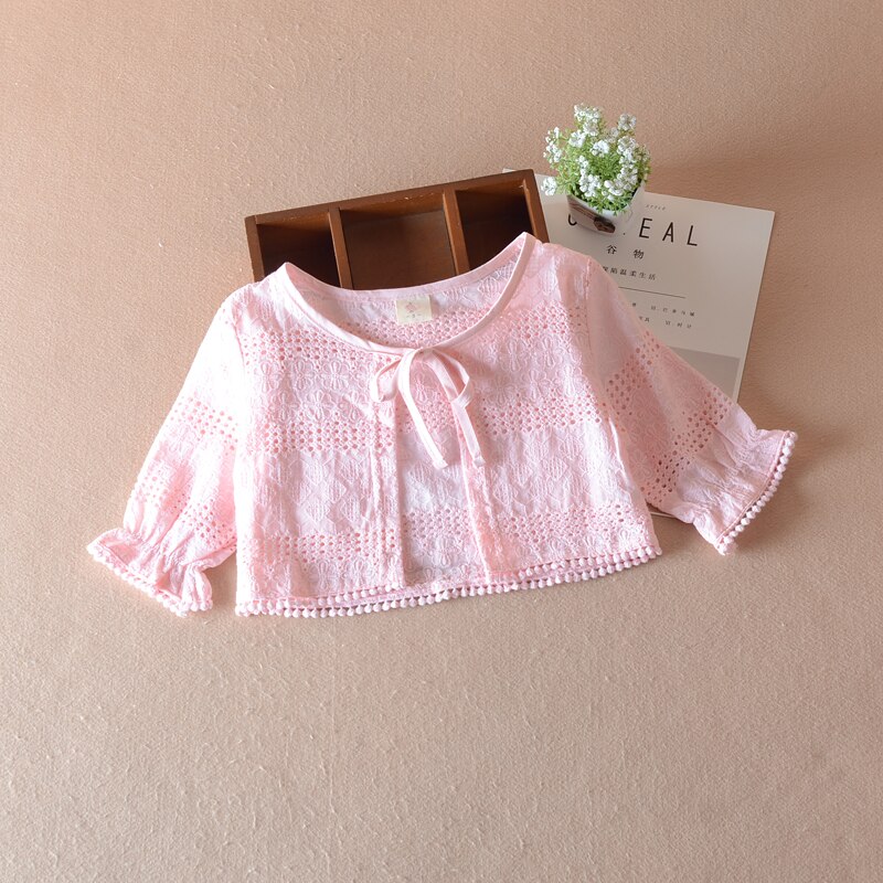 Cardigan blanc pour bébés filles, pull à manches 3/4, veste en coton, vêtements d'extérieur, manteau pour bébés filles de 9 12 24 mois