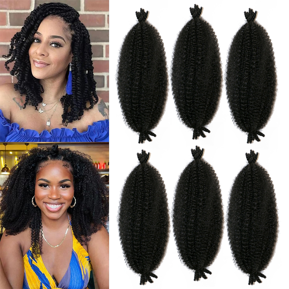 1/3/6 paquetes de cabello trenzado Afro elástico preseparado de 12 pulgadas pelo trenzado sintético Marley Twist para mujeres negras: #1 / 1 unids/lote
