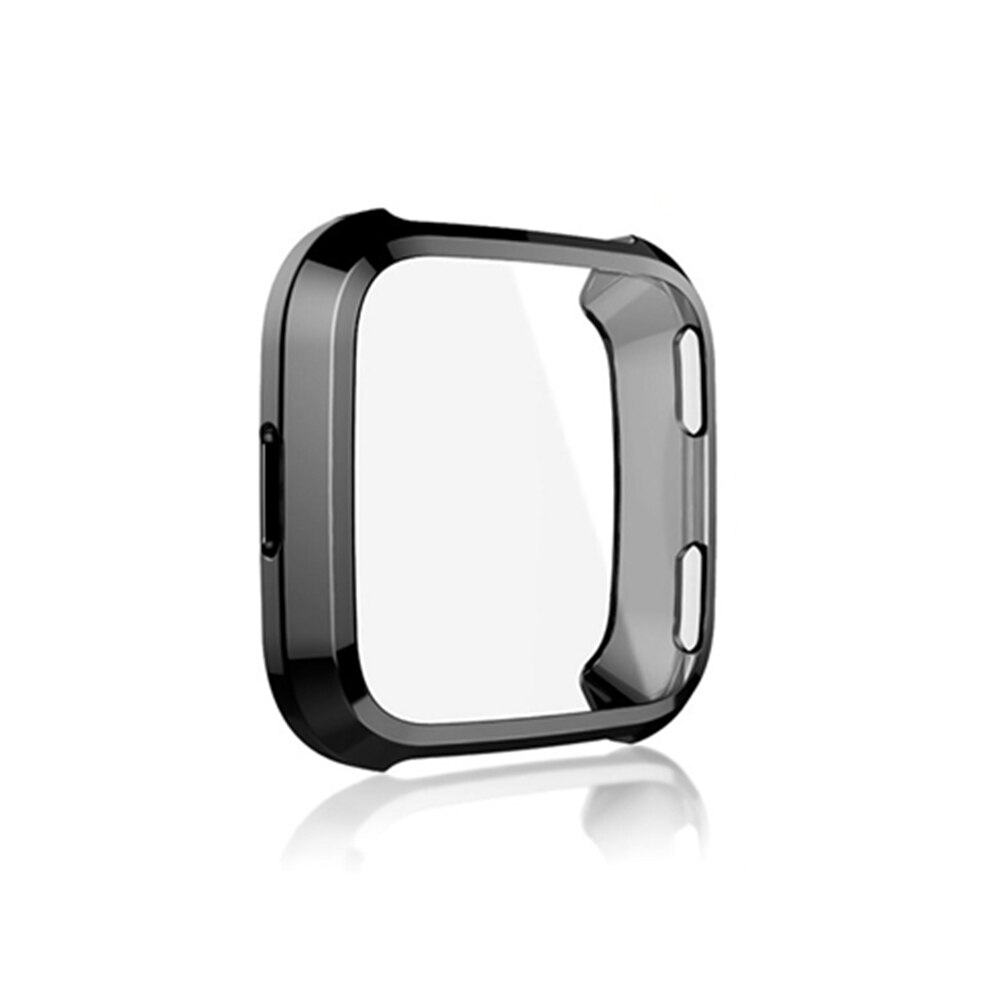 Smart Accessoires Voor Fitbit Versa Band Case Cover TPU Beschermende Shell Voor Fit Bit Versa Lite Protector Frame Protector Mouw: Black / Fitbit Veras Lite