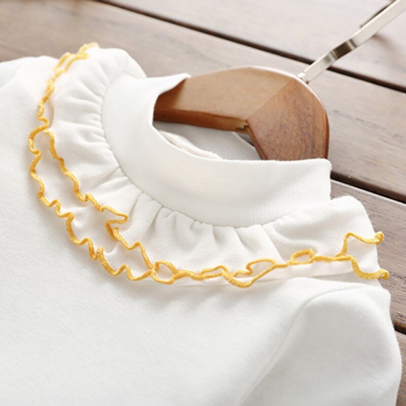 Lente Zomer Baby Meisjes Mode Lange Mouwen Effen Shirt Kinderen Kind Overhemd Top Katoenen Kleding Meisje Dieptepunt Shirt