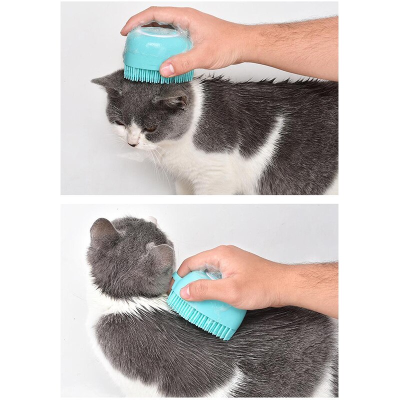 Bathroom Puppy Big Dog Cat Bath Massage Gloves Brush Soft Safety Silicone Pet Accessories for Dogs Cats Tools Mascotas Products