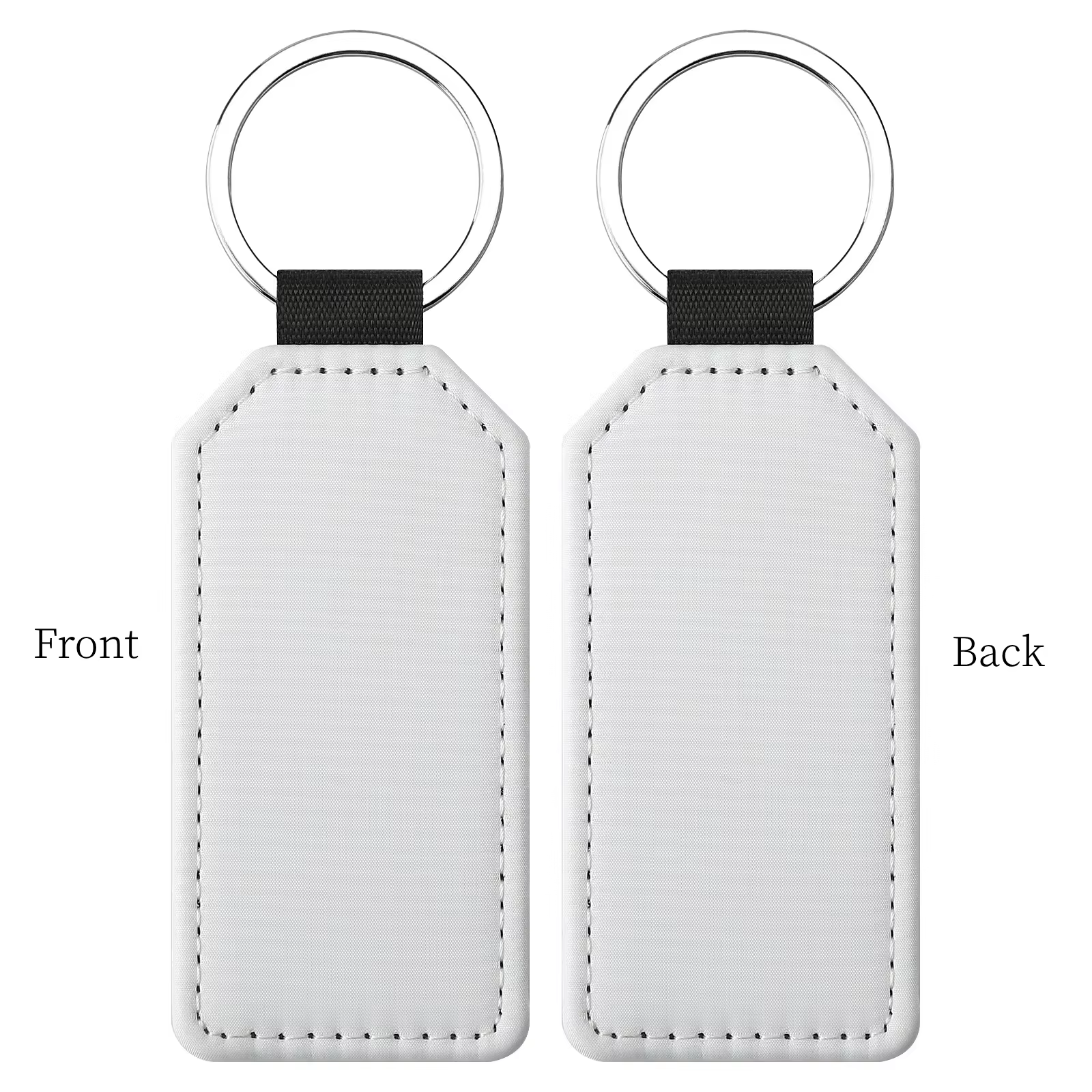 Llaveros en blanco de sublimación, etiquetas de identificación de transferencia de calor DIY, llaveros de sublimación, creativos, llavero de cuero PU: Oro