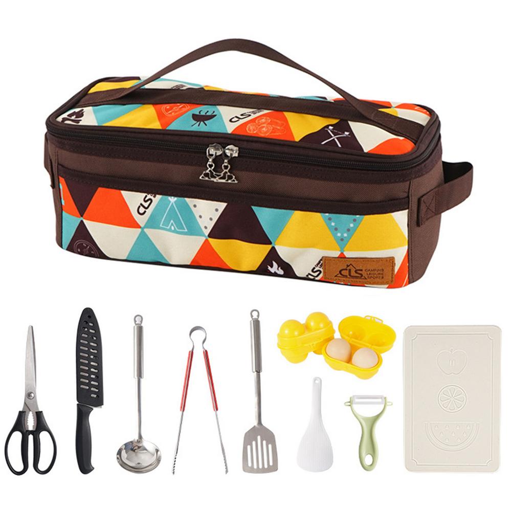 Juego de utensilios de cocina para acampar, vajilla portátil de viaje, herramientas de cocina al aire libre para acampar, senderismo, Picnic, accesorios de cocina, 11 Uds.: 03