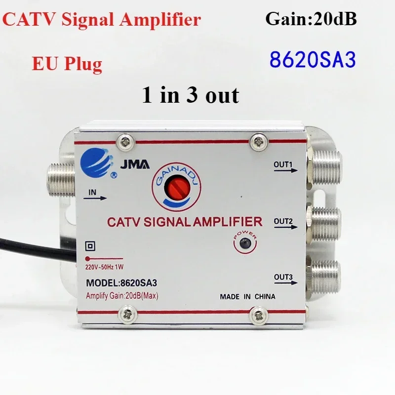 AC 220V Kabel TV Splitter Verstärker 20dB Digitale CATV Antenne Signal Booster Hause Tv Ausrüstungen 45Mhz bis 860MHz EU Stecker: Rot