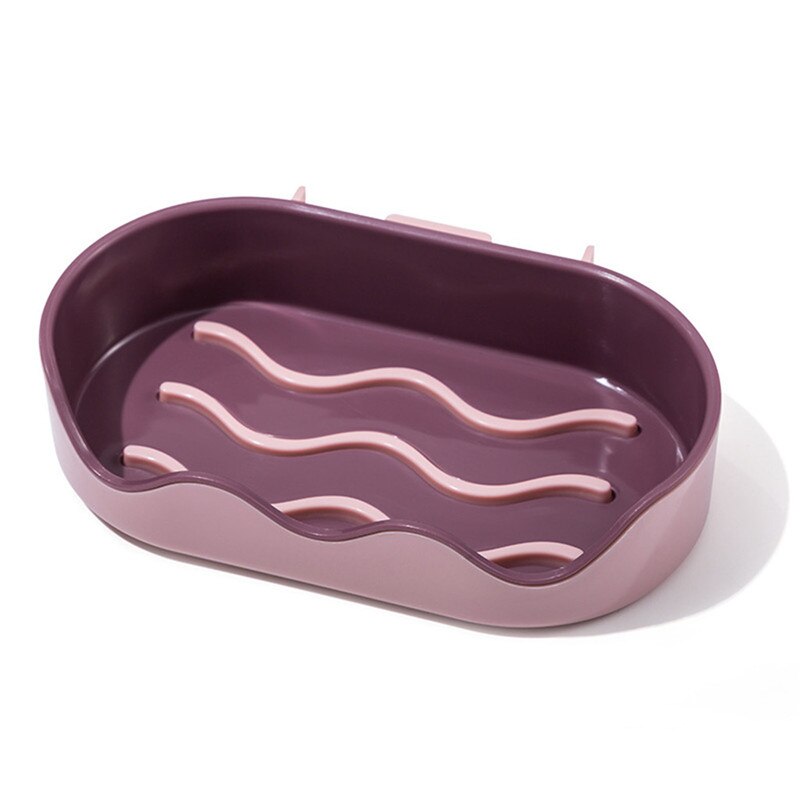 Kreatywny w kształcie fali bezdotykowa mydelniczka półka łazienkowa ściany wiszące narzędzia ścienne samoprzylepne mydelniczki mydelniczka @ 5: D