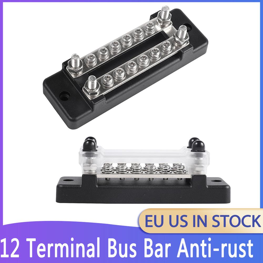 12 Terminal Bus Bar Anti-rust Durable Power Distribution Terminal Block for Car Boat Caravan
