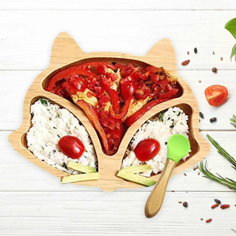 Wooden Baby Food Dishes Plate Kids Feeding Eating Set Platos Children Baby Servies Tableware Bowl Topper Tray Assiette Enfant