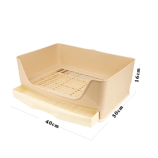 Lettiera per conigli extra large Toilette per coniglietto con cassetto 50 pellicole per toilette per animali domestici 25 Set per la pulizia del tampone per l'addestramento della toilette Piccola scatola per animali domestici: Brown scuro