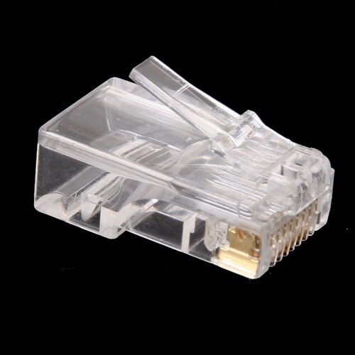 kebidumei 50PCS RJ45 RJ-45 CAT5 CAT5E Modular Cable Head Plug Ethernet Gold Plated Network Connector Best