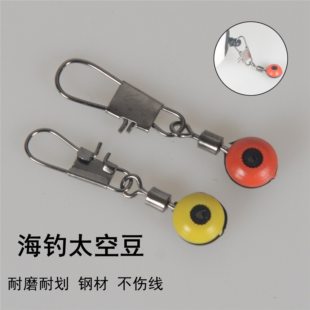 LOTITONG 20Pcs Space Beans Fishing Connector Float Connector Rolling Swivel Fishing Supplies with Box Carry Fishing Tackle tool