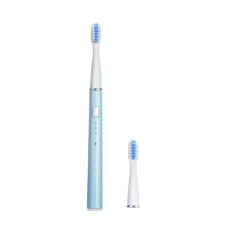 Sarmocare M200 Sonic Electric Toothbrush USB Rechargeable 3 Clean Modes IPX7 Waterproof Ultrasonic Automatic Tooth Brush: Blue and 2 head