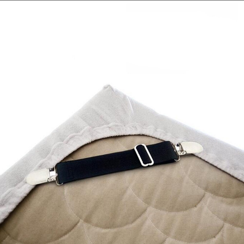 4Pcs Elastic Bed Sheet Holder Sheets Fasteners Adjustable Mattress Pad Cover Band Suspenders Blankets Fastener Straps with Clips