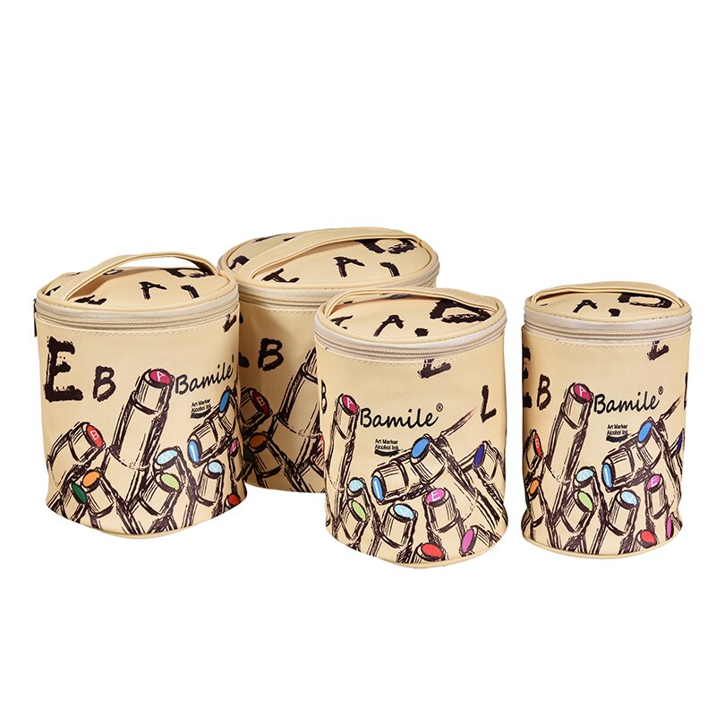 Marker Pen Case Holder for 30/40/60/80 Markers Organizer Multifunctional Zipper Storage Carrying Bag with Pattern