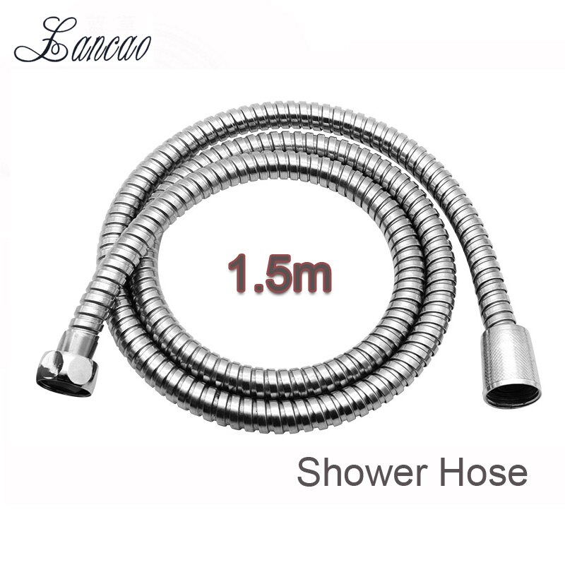 Aluminium metal brusehoved håndholdt booster højtryks brusehoved regnbruser dyse vaskbar badeværelse spray sprinkler: 1.5m slanger