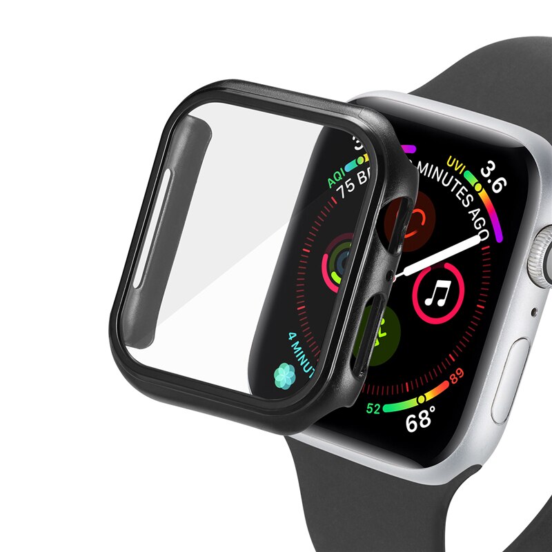 For apple watch matt etui beskyttelse pc beskytter deksel coque for iwatch 44 mm 42mm 38 40mm 2 3 4 5 tilbehør
