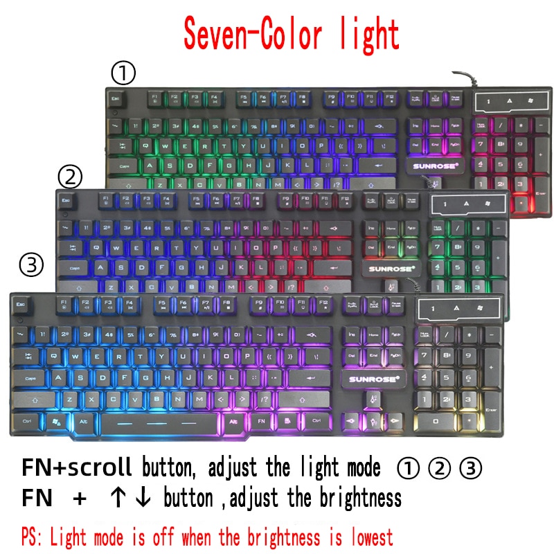 Russian Keyboard Wired Gaming Keyboard 104 Keys Backlit LED Keyboards USB Waterproof Mechanical Feel Gamer Keyboard For Laptop