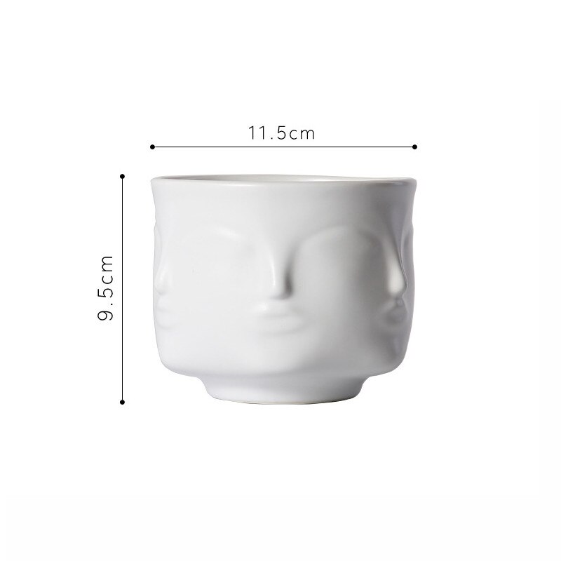 Lady / Men Face Head Planter Vase Flower Human Succulent Pot Home Garden Ornament White Ceramic Craft: 5