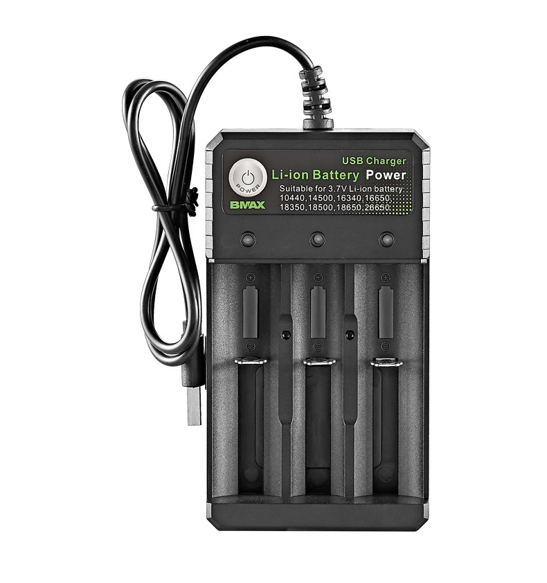 18650 Charger Independent Charging 3.7V Li-ion Battery Charger For 18350 16340 14500 10440 14500 16340 16650 14650 18350 18500: USB 3 Slots