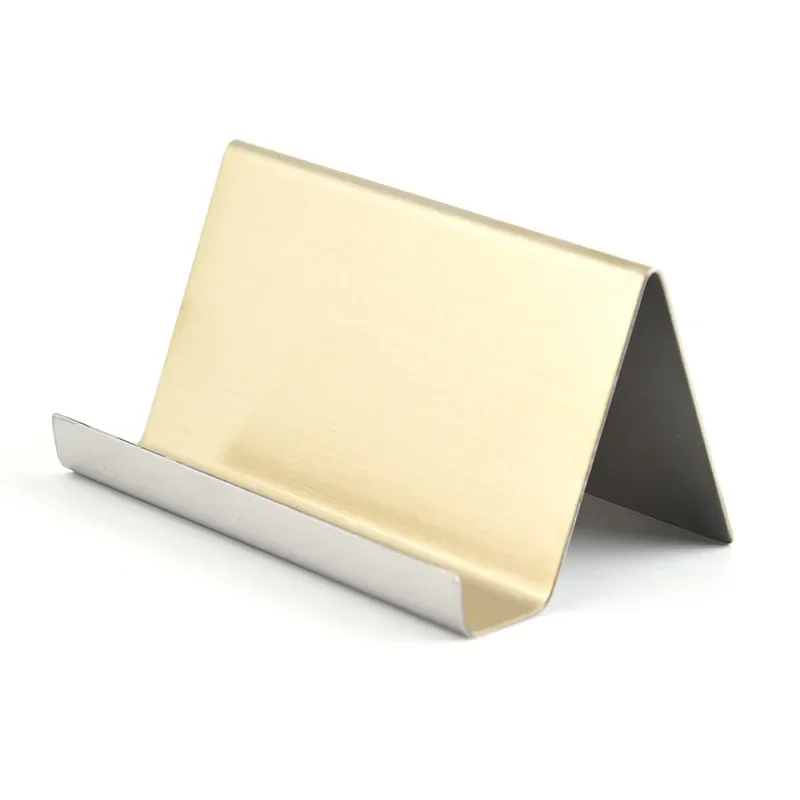 Visitenkartenhalter aus Metall, Ausweis, Name, Spiel, Kartenständer, Halfter, Edelstahl, Karten, Anzeige, Halfter, Organizer, Bürozubehör: Gold