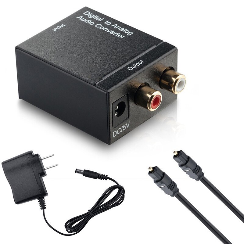 Digital to Analog Audio Converter Digital Optical Coaxial Toslink Signal Digital Coaxial or Toslink Optical to Stereo RCA Audio