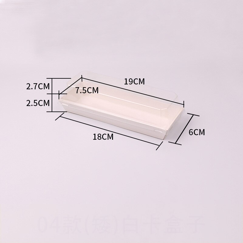 10pcs Rectangular/Square Kraft Paper Box Sandwich Wrapping Boxes With Plastic Clear Lids Cake Bread Snack Bakery Food Packing: 7