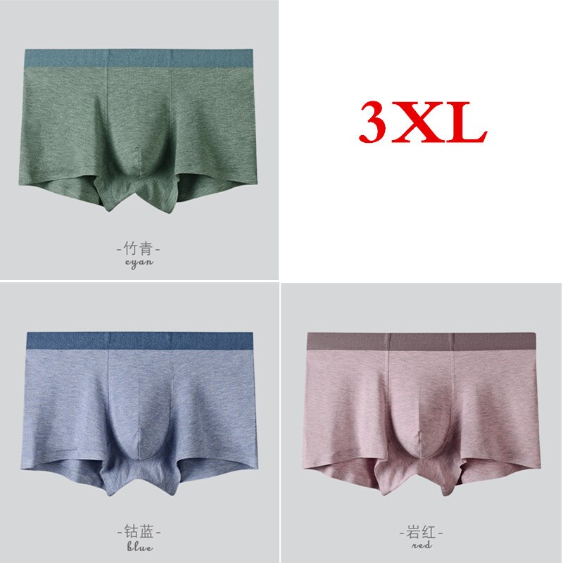 3 unids/lote, ropa interior Xiaomi para hombres, hilo de fibra de color, ropa interior sin costuras para hombres, nuevas bragas exuberantes para hombres, boxer , calzoncillos transpirables: Blue Green Red 3XL