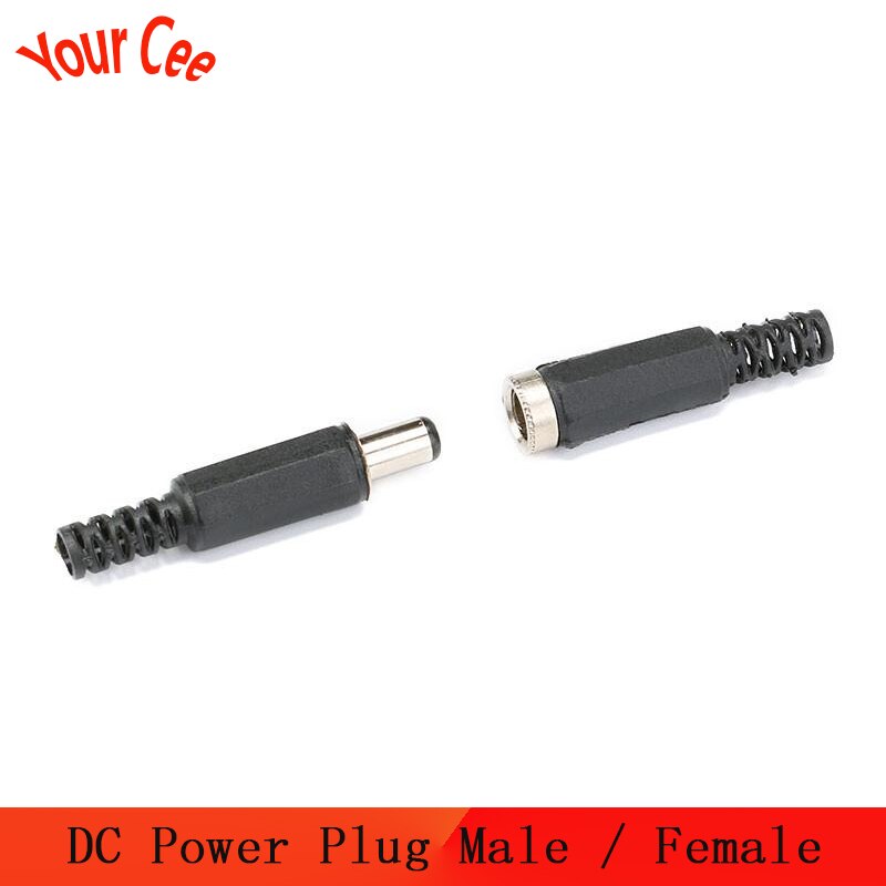 10 Pcs Dc Power Plug Mannelijke/Vrouwelijke Jack Pluggen Socket Kit Diy Adapter Connector 2.1 Mm X 5.5 Mm