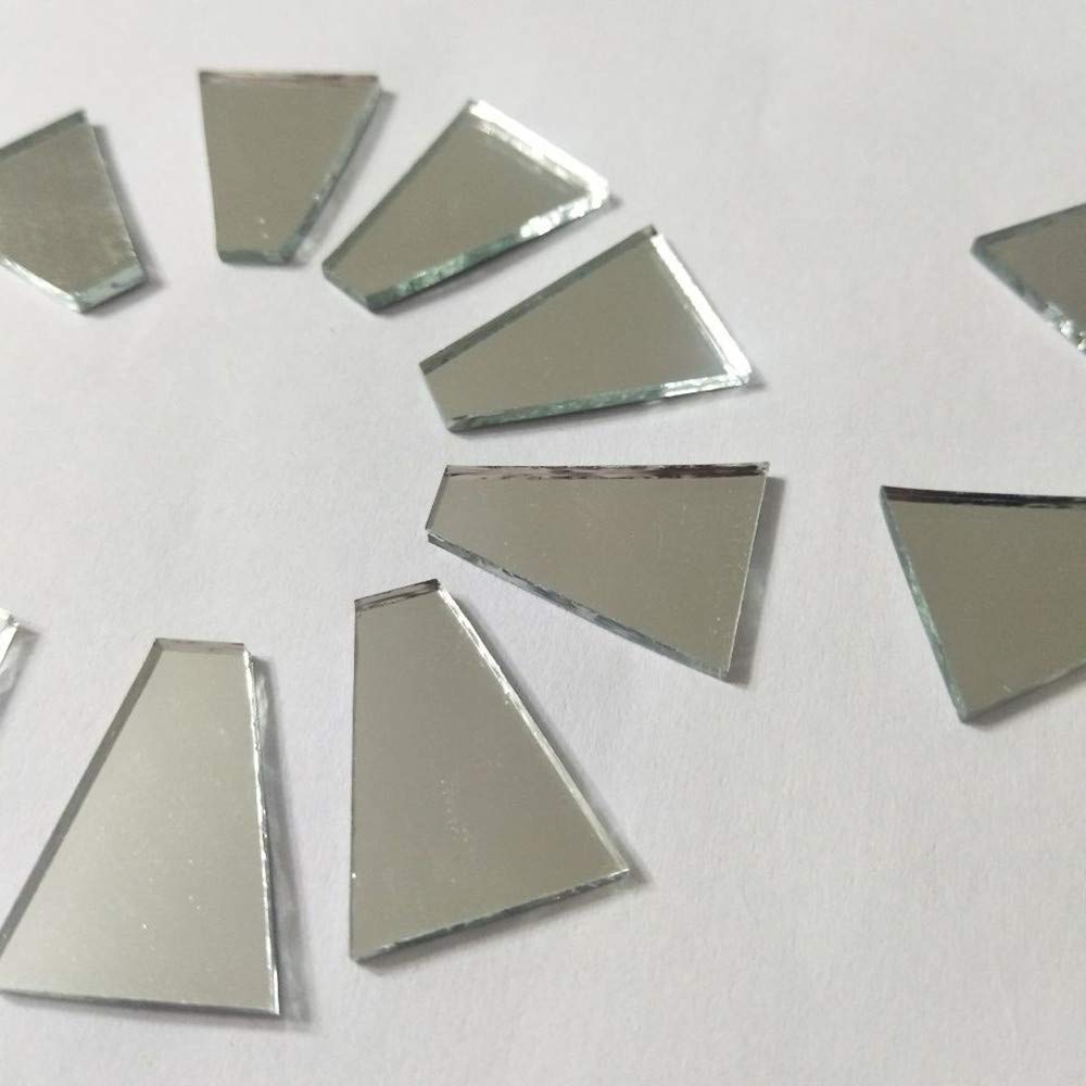 Trapezglas spejl mosaik, mosaik sølv ægte spejl glas fliser, trapez spejl mosaik fliser  (4/5 ")