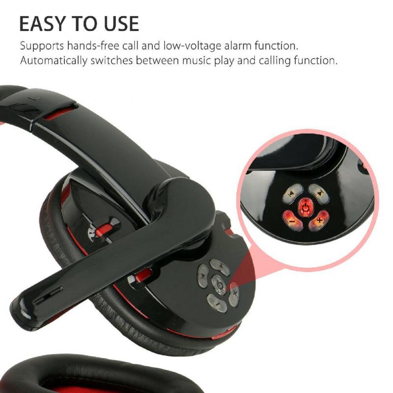 V8-1 Wireless Gaming Headphones Bluetooth Hi-Fi Deep Bass Headphones With Microphone For PC Laptop Computer + Headphone Stand