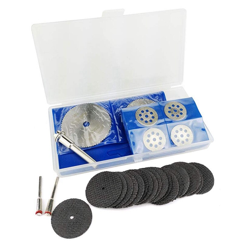 36 pièces de meules de coupe rotatives Kit d'outils Mini meule de coupe diamantée et lames de scie circulaire HSS et roues de coupe en métal résine