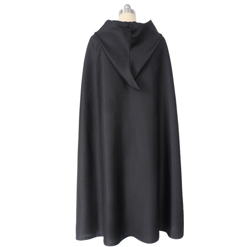 Halloween medeltida dräkt kläder svarta riddare kostym hospitaller tunika kappa cape män gotisk vit korsrock