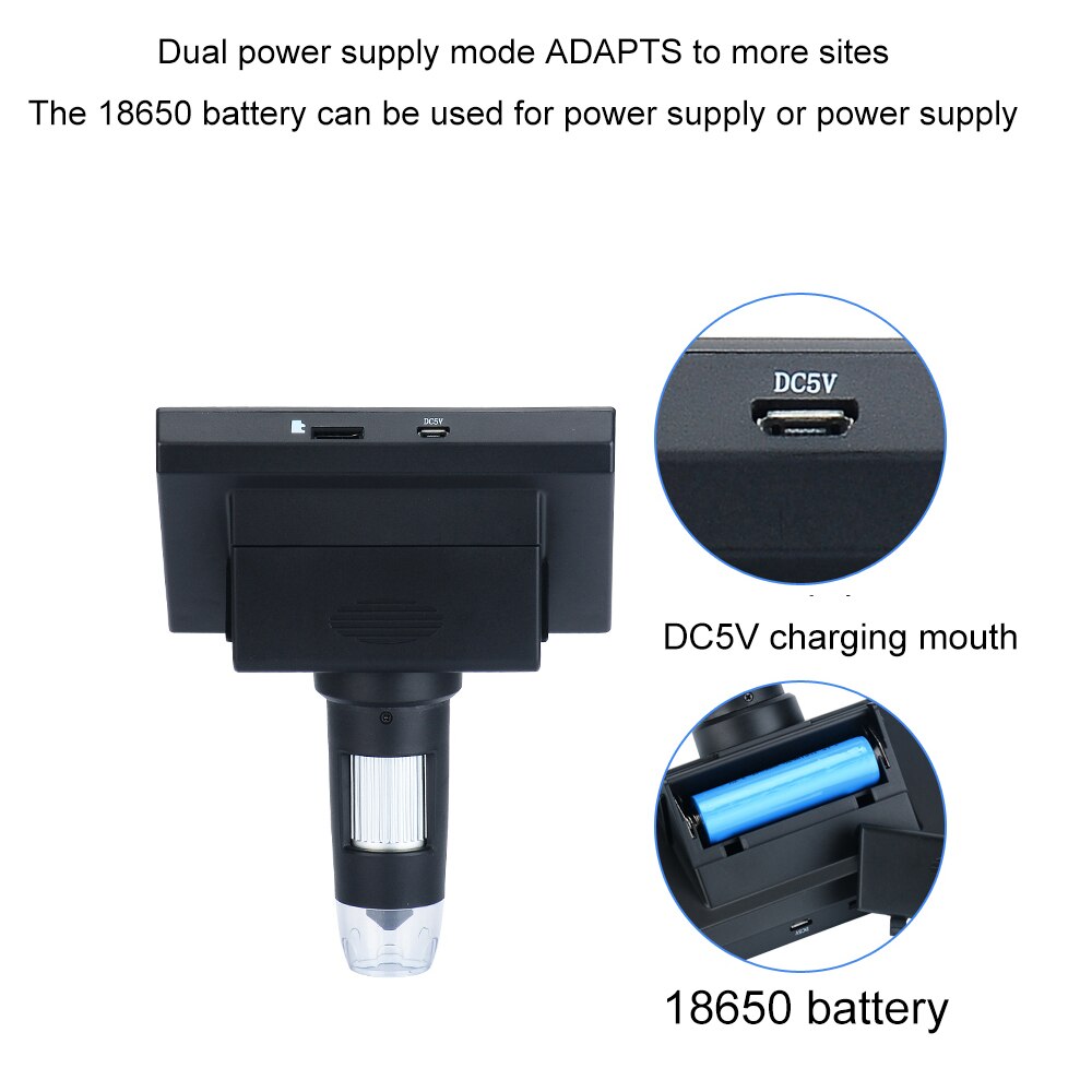 Digital Microscope - 4.3 Inch LCD - 500-1000X Magnification - USB - TF Card Slot - Biological