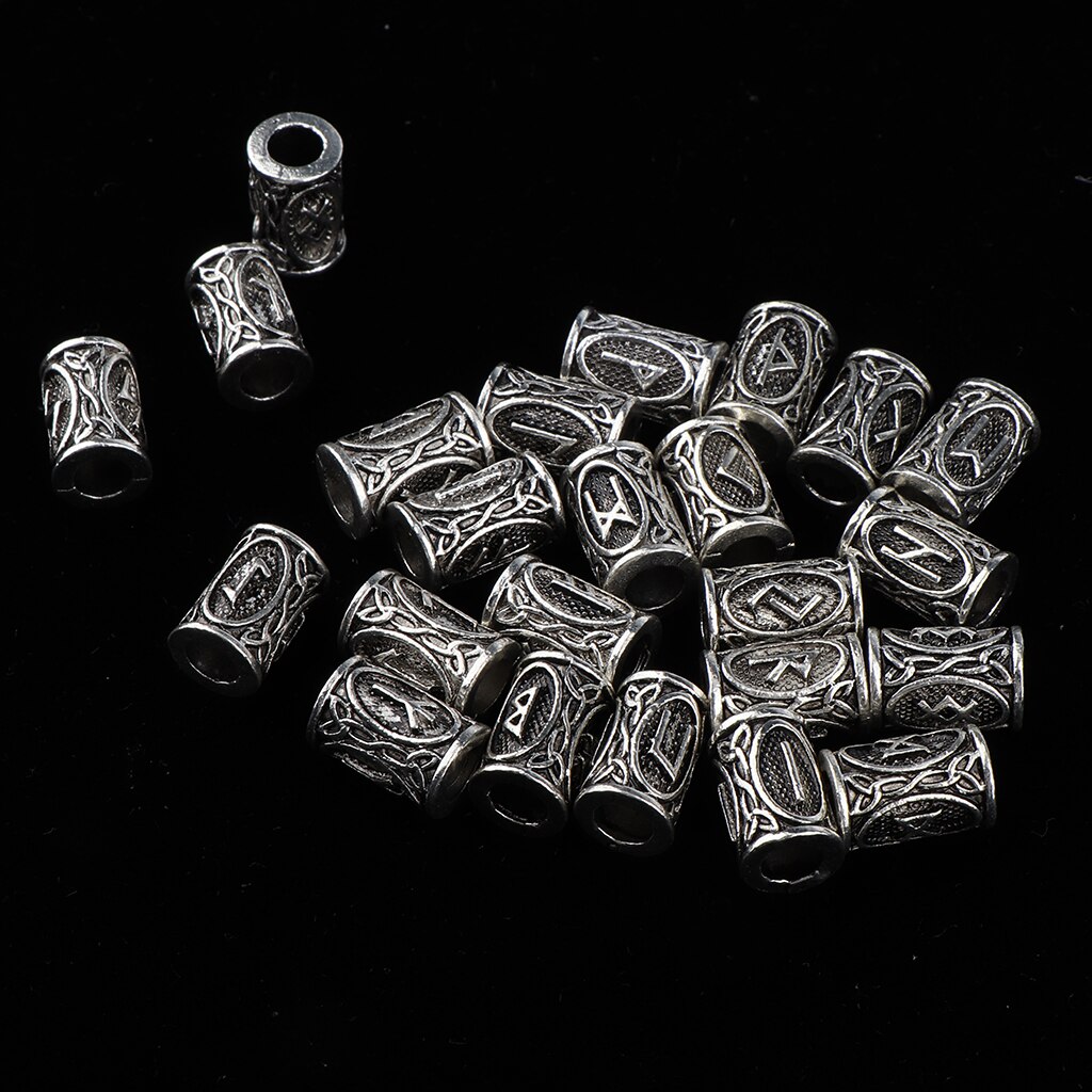 30/100 stücke Haar flechten Wikinger Runen Perlen Dreadlocks Perlen Haar Clip Haar Manschetten Furcht Rohr Charme Schmuck Dreadlocks mithelfer: Möglichkeit1
