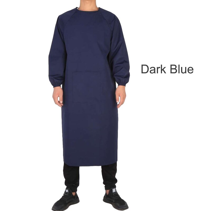 Bata impermeable reutilizable unisex, prenda de trabajo resistente al aceite y apta para la limpieza del hogar: Dark blue