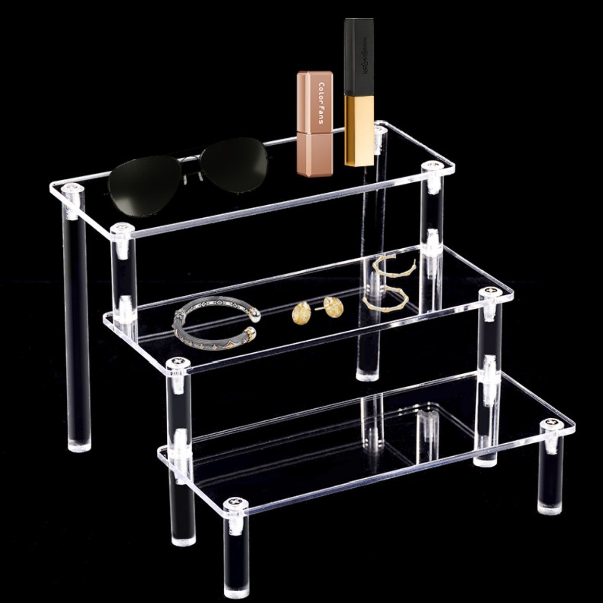 1 Set Display Stand Rack Oogschaduw Parfum Organizer Dozen Transparant Meerlaags Acryl Opbergrekken Desktop Cosmetica Plank