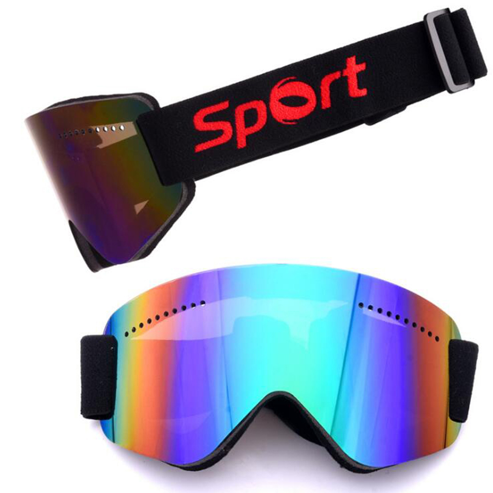 Skibril Skiën Mannen Vrouwen Sneeuw Snowboard Goggles Single Lagen UV400 Anti-fog Grote Ski Masker Bril: GREEN