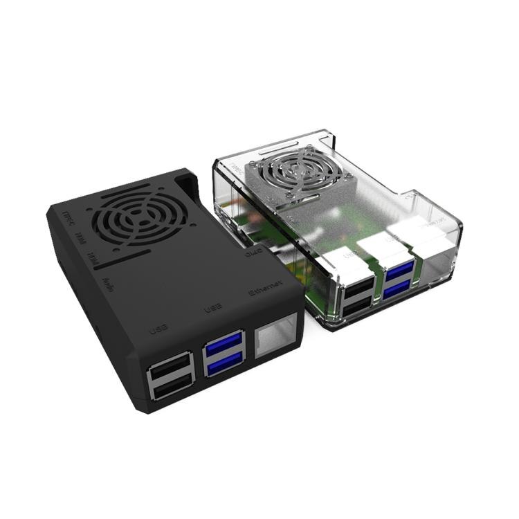 Raspberry Pi 4 Case ABS Enclosure 2 Ccolors for Raspberry Pi 4B With 3510 Fan and 4 Heat Sinks