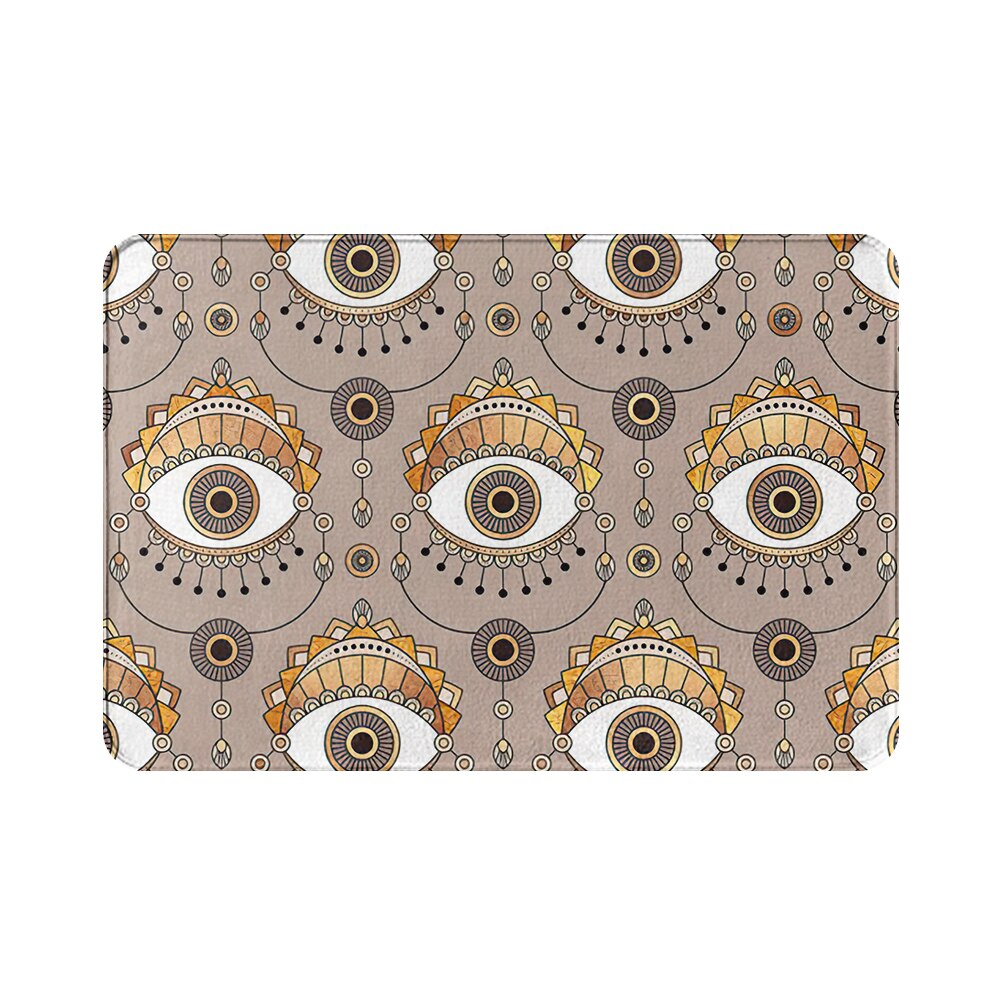 Eyes Geometric Bath Kitchen Entrance Door Mat Coral Velvet Carpet Doormat Colorful Indoor Floor Mats Anti-Slip Rug Home Decor: 500MMx800MM