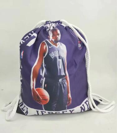 Basketball star drawstring backpack daily casual boys and girls backpack drawstring pocket: Light Grey