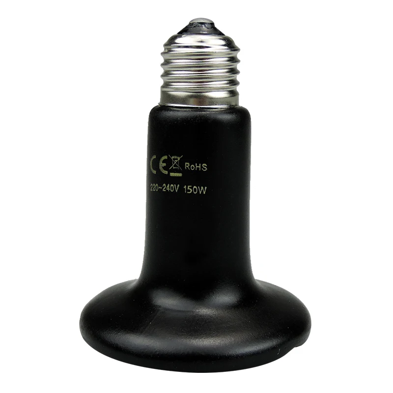 Keramische zender Warmtelamp Huisdierverwarming Gloeilamp Infrarood Zwart voor keramische verwarming Reptiel Dieren Verwarming Broedmachine Chocadeira: Donkerbruin