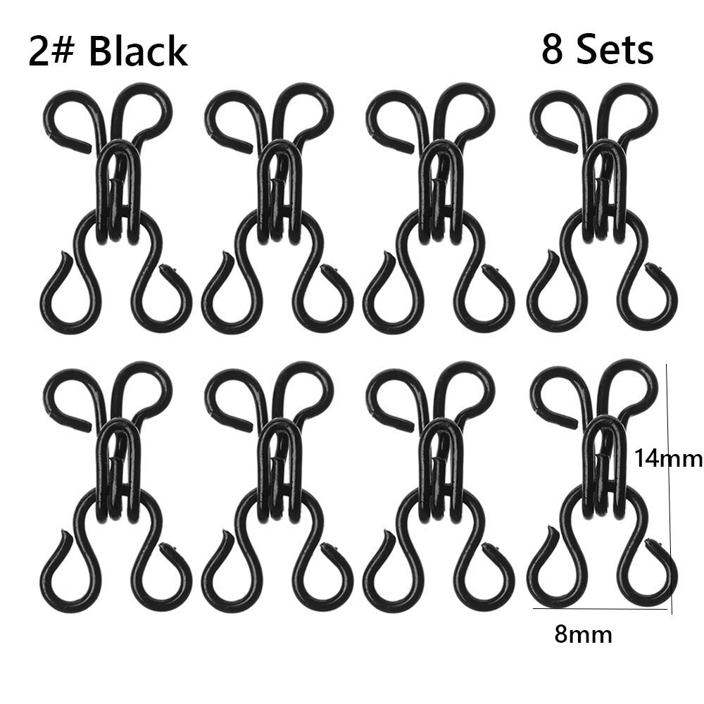 8 Sets Mini Metal Buckle DIY Doll Belt Buckles Invisible Buttons for 1/6 Doll Bags Clothes Sewing Accessories 11/14/16/18mm: Black 14mm