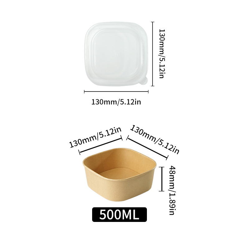 Quadratische Kraftpapier-Quadrat-Lunchbox, Einweg-Lunchbox, schnell-Lebensmittel-Verpackungsbox, Papierschalen mit Deckel, quadratische Bento-Boxen für Höhle Haushalt: grau